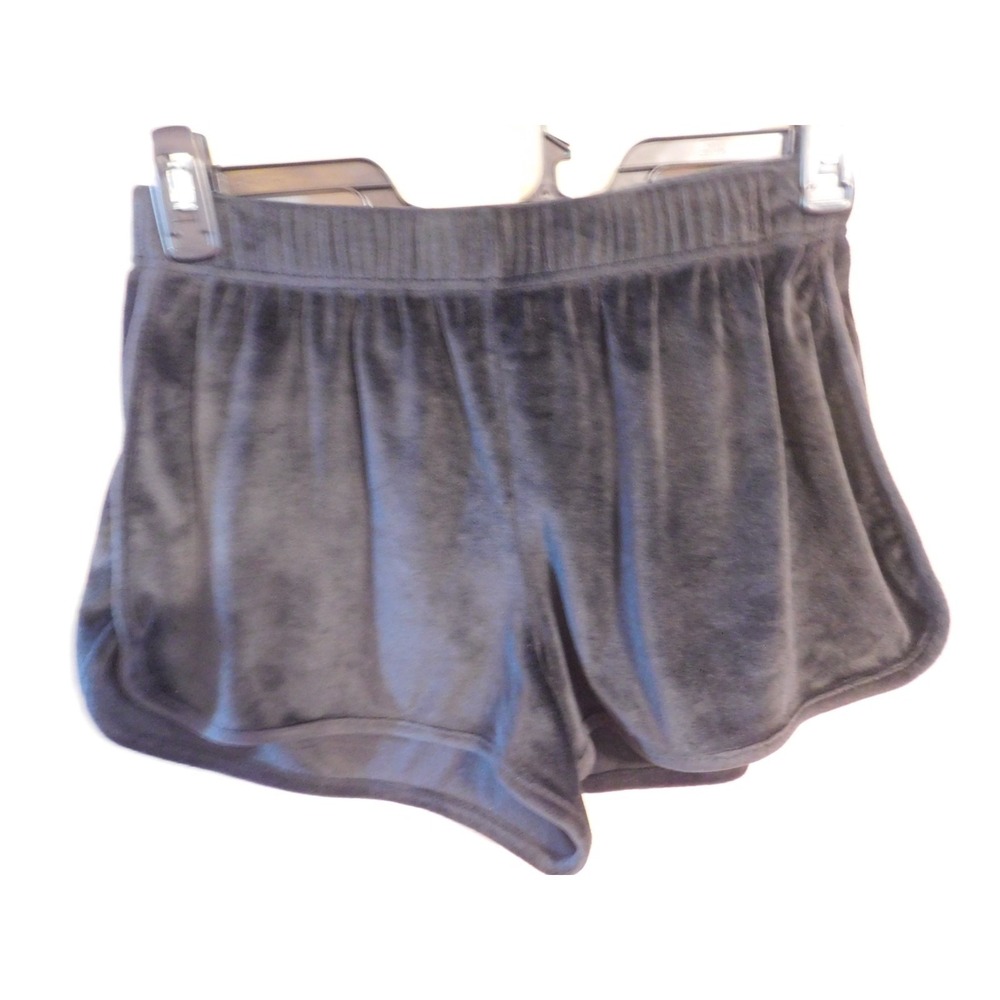 Juicy Couture Black Velour Rhinestone Logo Shorts Womens Medium Y2K Loungewear L